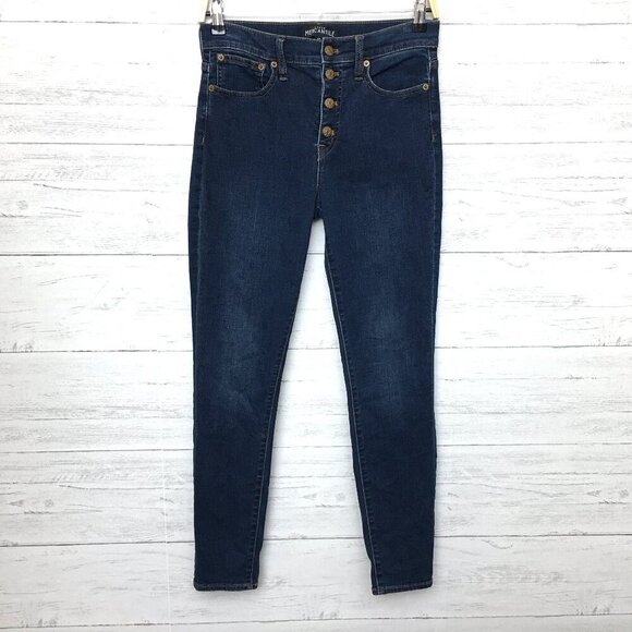 J. Crew Denim - J. Crew Mercantile Women's Skinny Jeans Button Fly High Rise size 27 length 28"